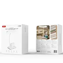 Настільна LED-лампа на акумуляторі бездротова гнучка світлодіодна гнучка на робочий стіл заряджання від USB, фото 4