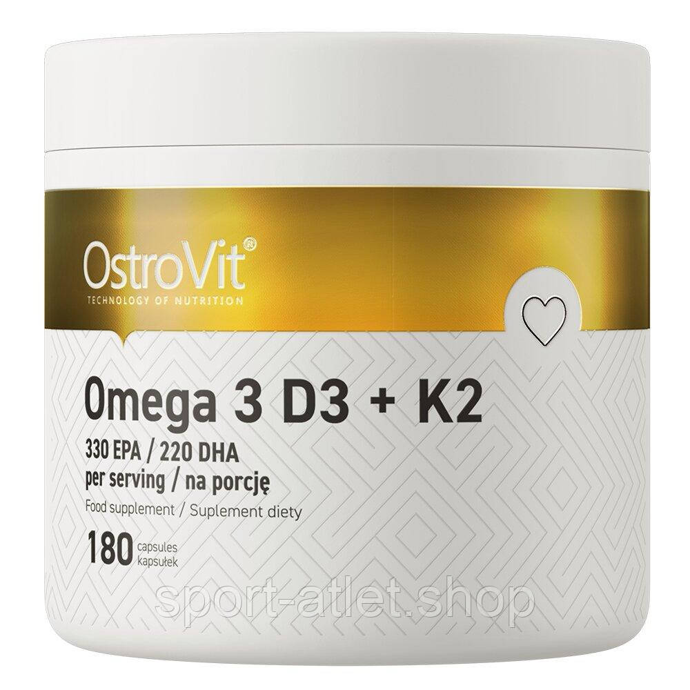 Жирні кислоти OstroVit Omega 3 D3+K2, 180 капсул, фото 1