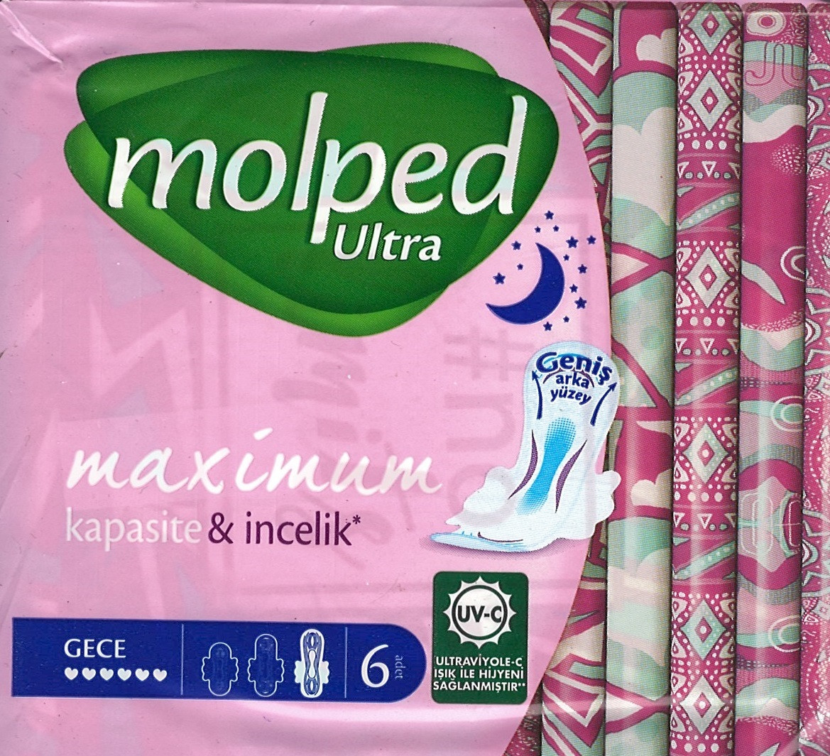 Прокладки гігієнічні Molped Ultra Night 6 крапель 6 шт, фото 1