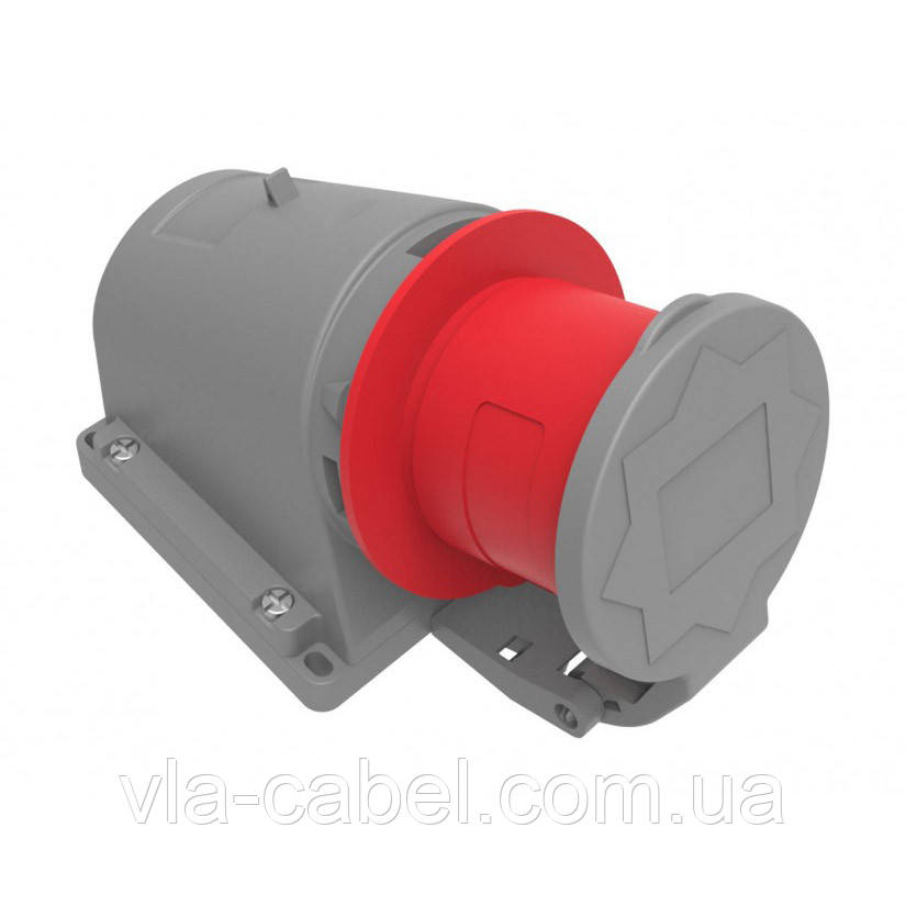 Розетка силова настінна 90° 380V 4х32A поліамід IP44, Bemis (BC1-3504-2535)