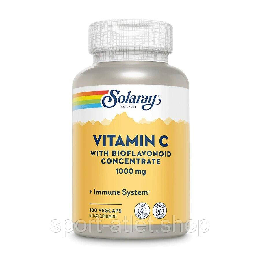 Вітаміни та мінерали Solaray Vitamin C 1000 mg with Bioflavonoids, 100 вегакапсул, фото 1