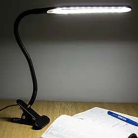 Настільна LED-лампа на прищіпці, від USB, Berger 1043-TL-10 Black/Світлодіодна лампа з гнучкою ніжкою