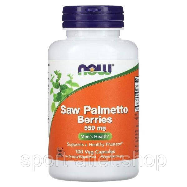 Натуральна добавка NOW Saw Palmetto Berries 550 mg, 100 вегакапсул, фото 1
