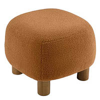Пуф Edison букле 50x50x44 см на дерев'яних ніжках, різні кольори ТМ Mille