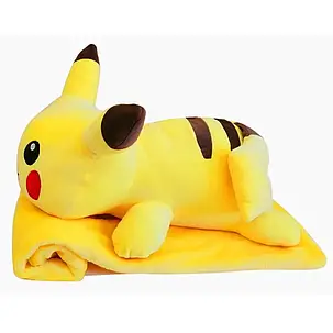 М’яка іграшка подушка Пікачу з пледом 50 см Pokémon подарунок для дітей і фанатів аніме, фото 3