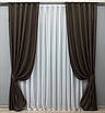 Комплект штор (2шт. 1,5х2,7м.) колекція "Льон Мішковина". Колір венге. Код 107ш 30-022, фото 2