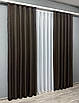 Комплект штор (2шт. 1,5х2,7м.) колекція "Льон Мішковина". Колір венге. Код 107ш 30-022, фото 4