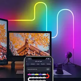 Розумна гнучка LED Neon RGB стрічка-шланг 2 метри від USB керування режимами з телефона, Bluetooth