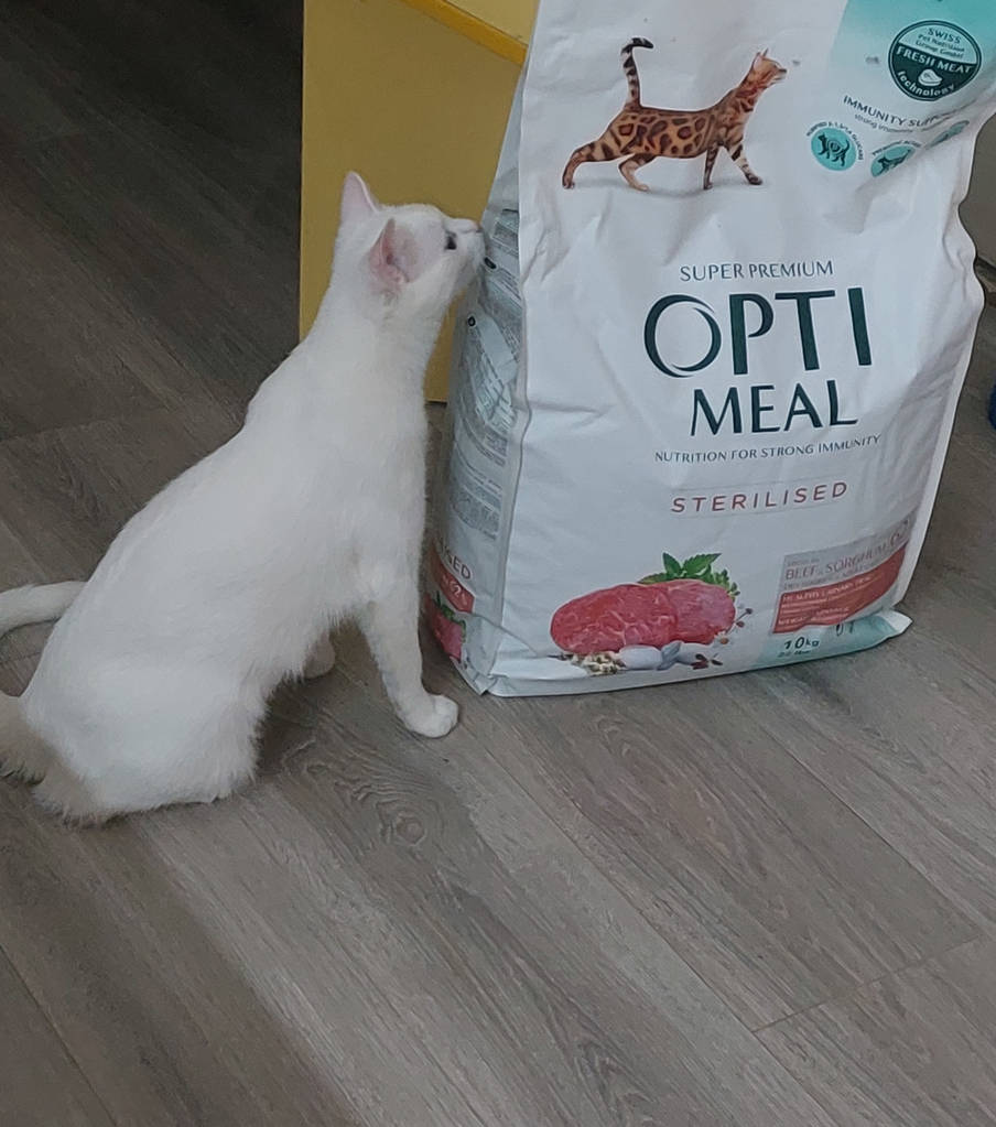 Optimeal Оптимил 10кг Sterilised Beef & Sorghum для стерилізованих кішок яловичина сорго - фото покупців 1