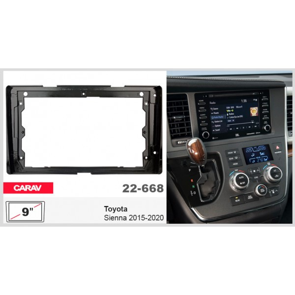 Рамка перехідна Toyota Sienna 2015-2020 9" DriveX (22-668)