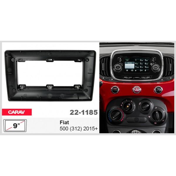 Рамка перехідна Fiat 500 2015-2024 9" DriveX (22-1185)