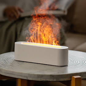 Портативний електричний аромадифузор Kinscoter DQ-709 Nordic Style Flame V2, White з ефектом полум'я