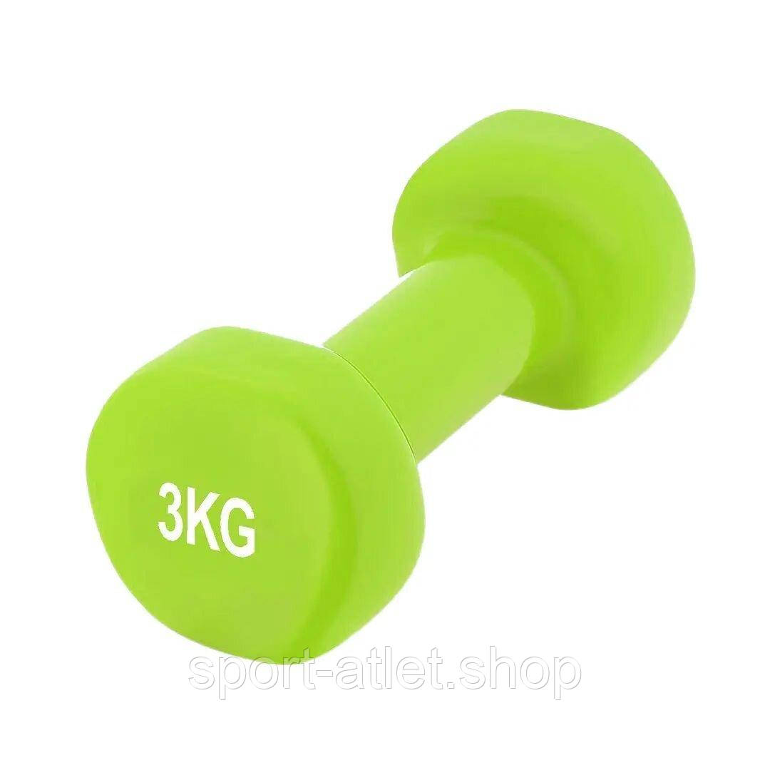 Гантель вінілова Power Play 4125 Achilles 3 кг, Green, фото 1