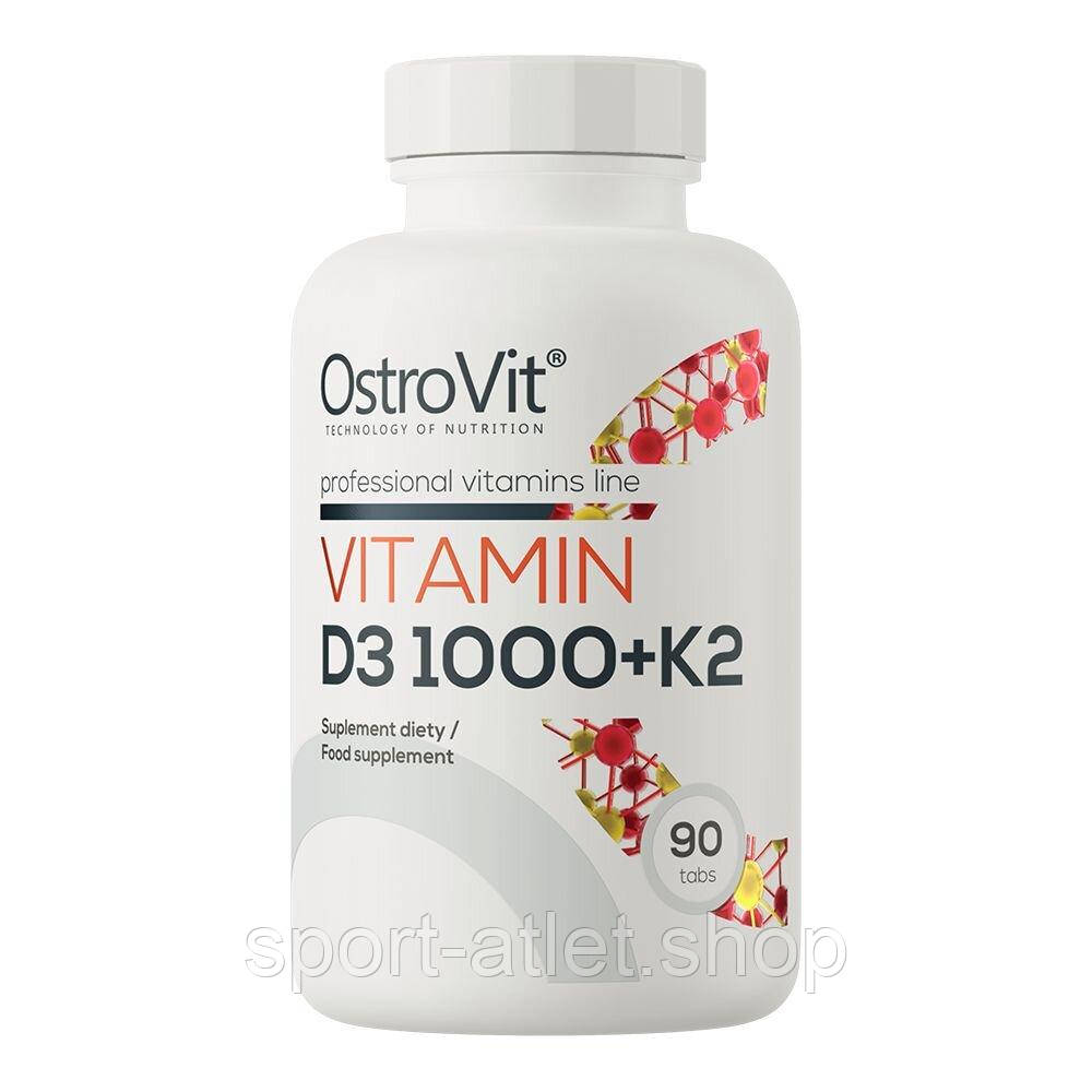 Вітаміни та мінерали OstroVit Vitamin D3 1000 + K2, 90 таблеток, фото 1