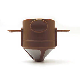 Пуровер/воронка/фільтр Semi Coffee Maker багаторазова, Brown для ручного заварювання кави