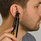 Акумуляторний тример для носа та вух + 4 насадки, VGR V-627, Чорний / Машинка для стрижки волосся в носі, фото 5