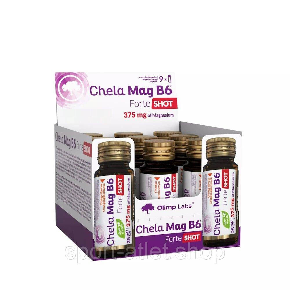 Вітаміни та мінерали Olimp Chela-Mag B6 Forte Shot, 9*25 мл - Вишня