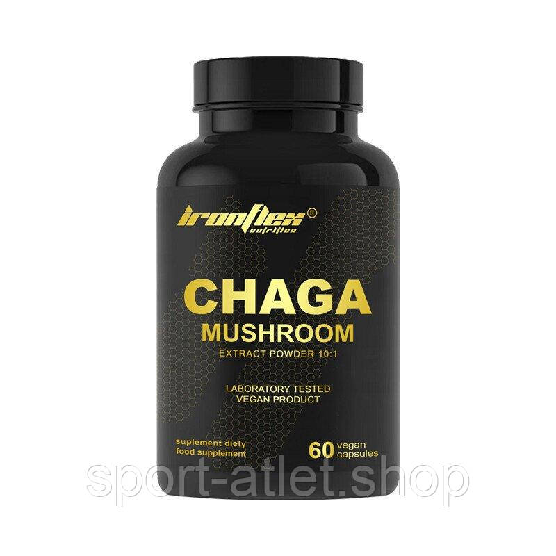 Натуральна добавка IronFlex Chaga Mushroom, 60 вегакапсул, фото 1