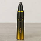 Акумуляторний тример для носа та вух + 4 насадки, VGR V-627, Чорний / Машинка для стрижки волосся в носі, фото 6