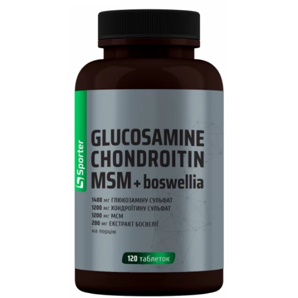 Для суглобів Sporter Glucosamine Chondritin MSM + Boswellia - 120 таб