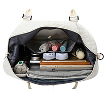 Дорожня сумка водовідштовхувальна стьобана з ремінцем Біла, фото 5