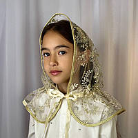 Палантин дитячий "Ажур-1" Золото Гіпюр арт.91449917  60*90 см(р)