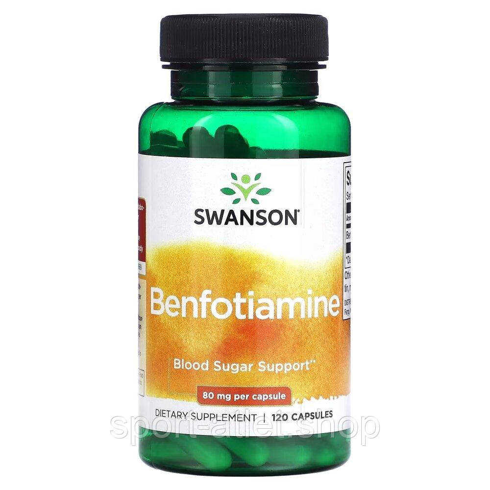 Вітаміни та мінерали Swanson Benfotiamine 80 mg, 120 капсул
