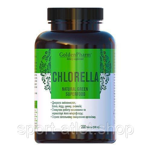 Натуральна добавка Golden Pharm Chlorella, 200 таблеток, фото 1
