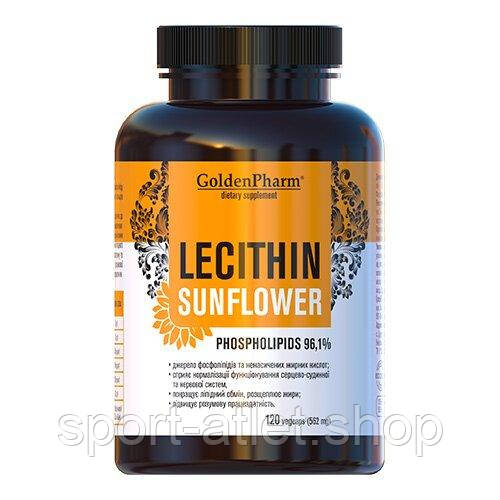 Натуральна добавка Golden Pharm Lecithin Sunflower, 120 вегакапсул, фото 1