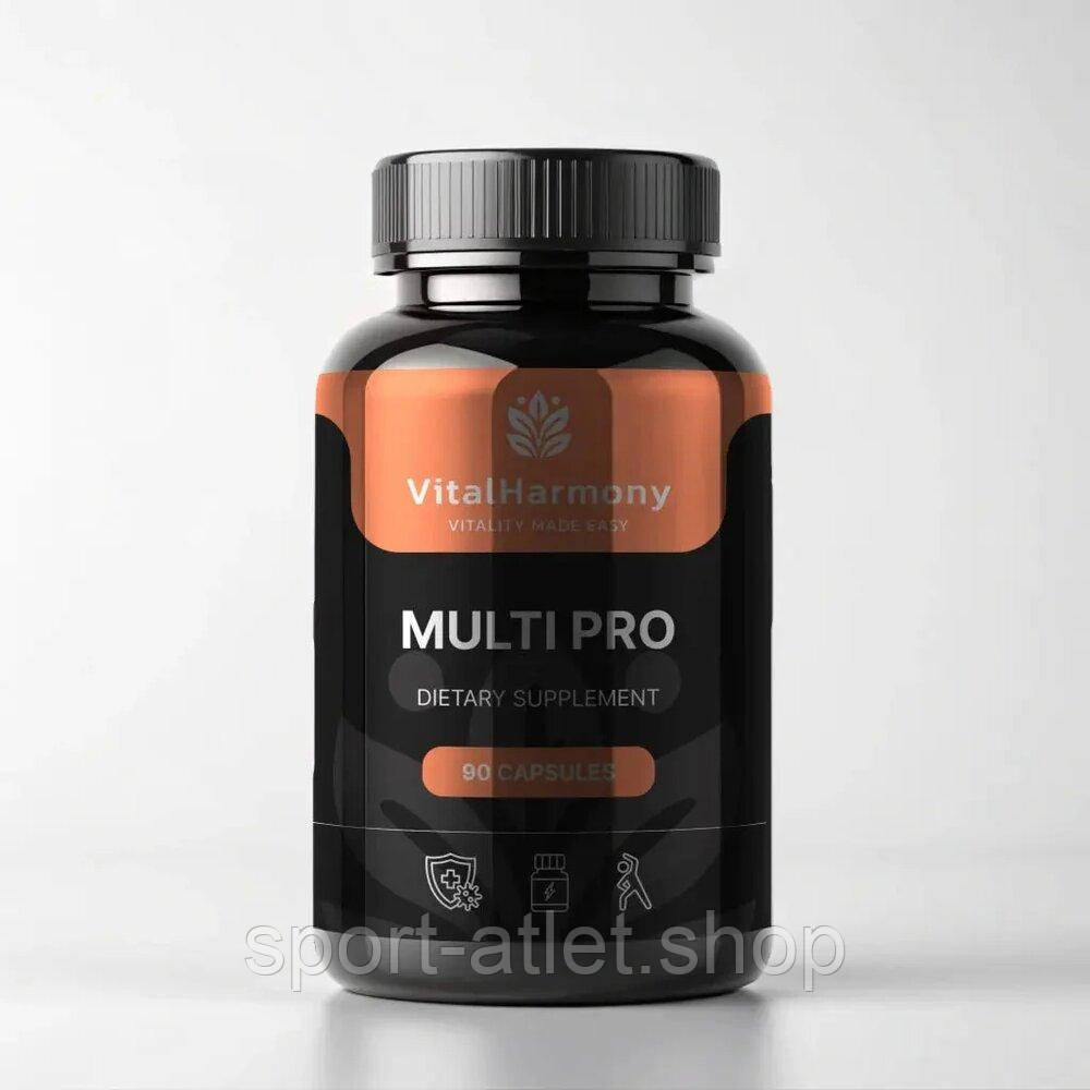 Вітаміни та мінерали VitalHarmony Multi Pro Premium Multivitamins, 90 капсул для підтримки загального стану організму, фото 1