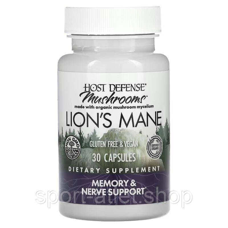Натуральна добавка Host Defense Lion's Mane, 30 вегакапсул, фото 1