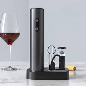 Електричний автоматичний штопор Semi Automatic Corkscrew 3 в 1, Black на батарейках