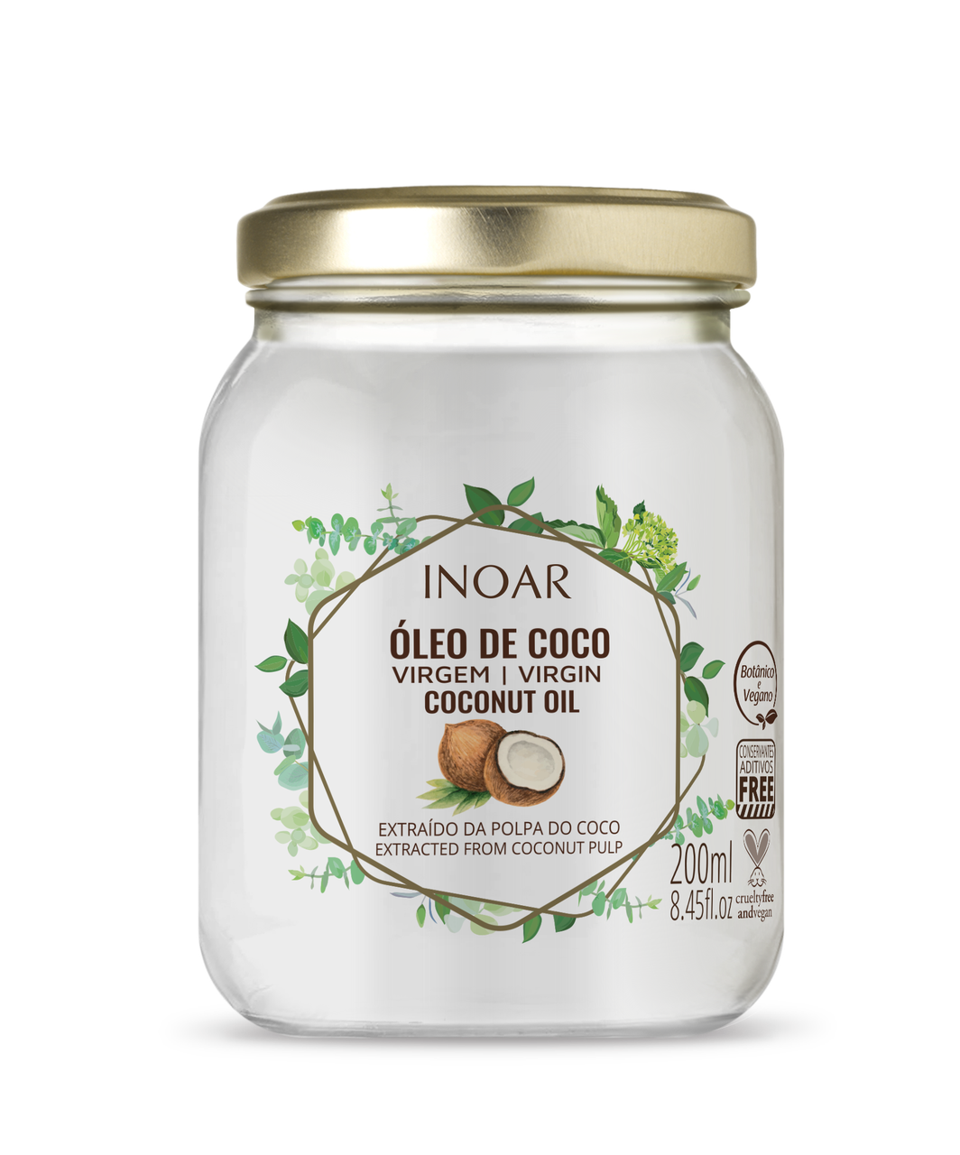 Кокосова олія Inoar Oleo de Coco Virgem, 200 мл, фото 1