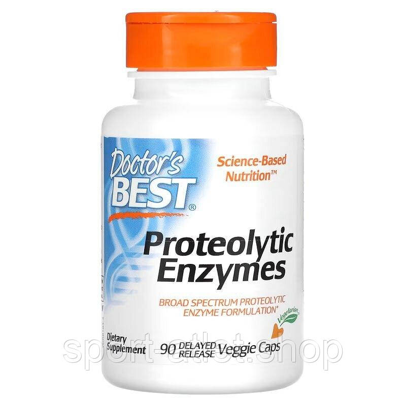 Протеолітичні ферменти Doctor's Best Proteolytic Enzymes, 90 вегакапсул, фото 1