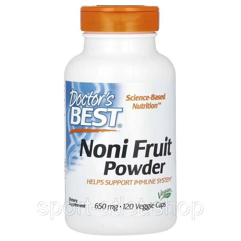 Порошок із плодів ноні Doctor's Best Noni Fruit 1300 mg Powder, 120 вегакапсул для підтримки імунної системи, фото 1