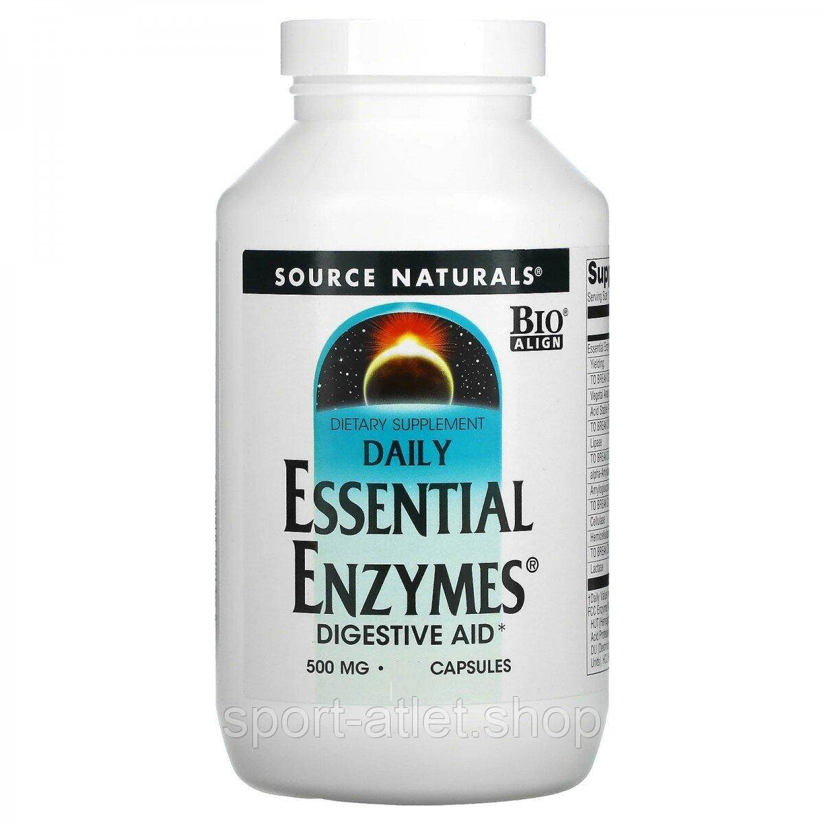 Натуральна добавка Source Naturals Daily Essential Enzymes 500 mg, 60 капсул