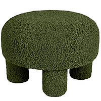Пуф Saga букле 50х50х42 см на дерев'яних ніжках, різні кольори ТМ Mille