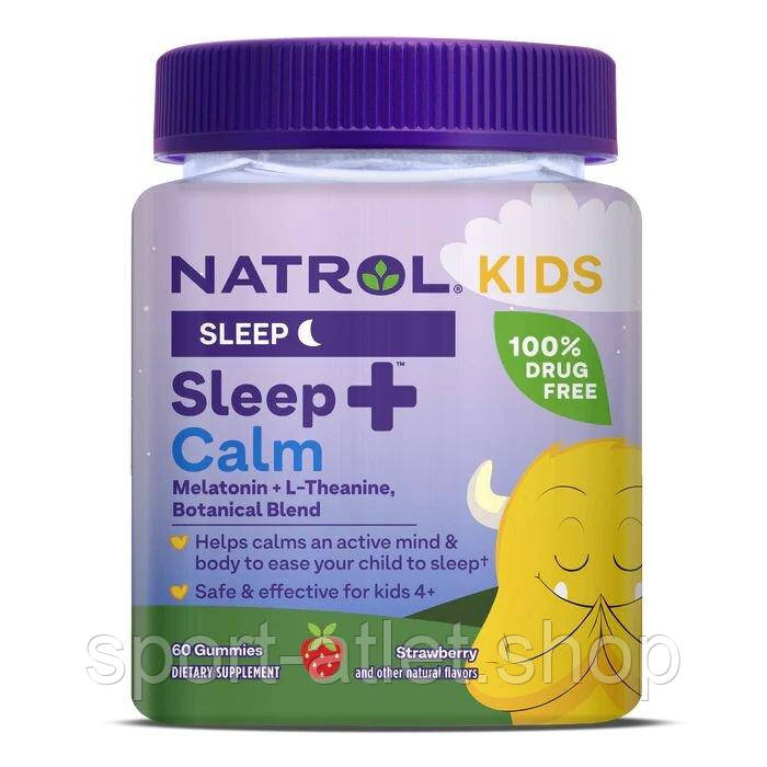 Натуральна добавка Natrol Kid's Sleep + Calm, 60 желейок - Полуниця, фото 1