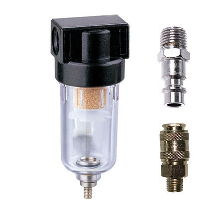 Фільтр для очищення повітря 1/4 з конекторами для превмоінструменту AF804, фото 1