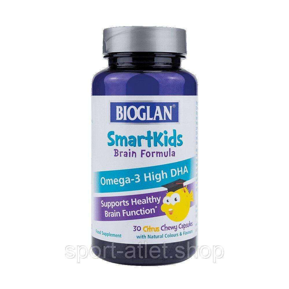 Омага-3 для дітей Bioglan Smartkids Omega-3 High DHA, 30 желейок для підтримки здоров'я мозку - Цитрус, фото 1