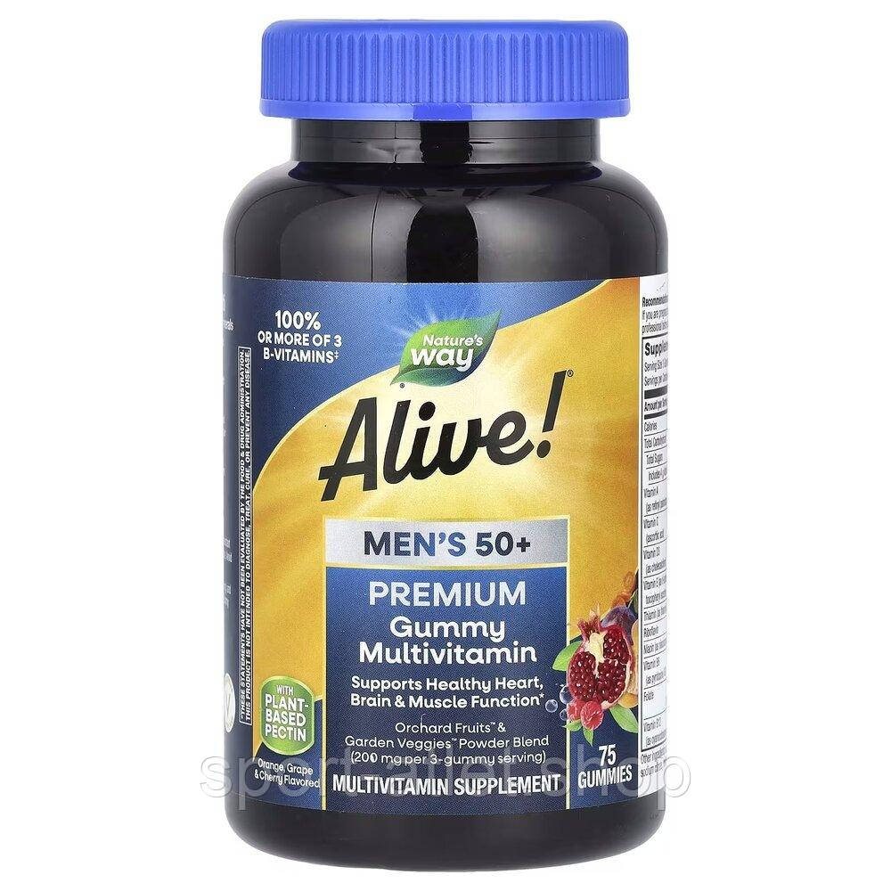 Комплекс для здоров'я чоловіків 50+ Nature's Way Alive! Men's 50+ Premium Gummy, 75 желейок