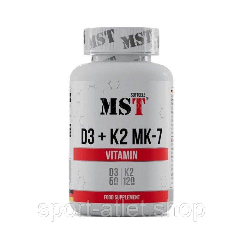 Вітаміни та мінерали MST Vitamin D3 + K2 MK7, 60 капсул