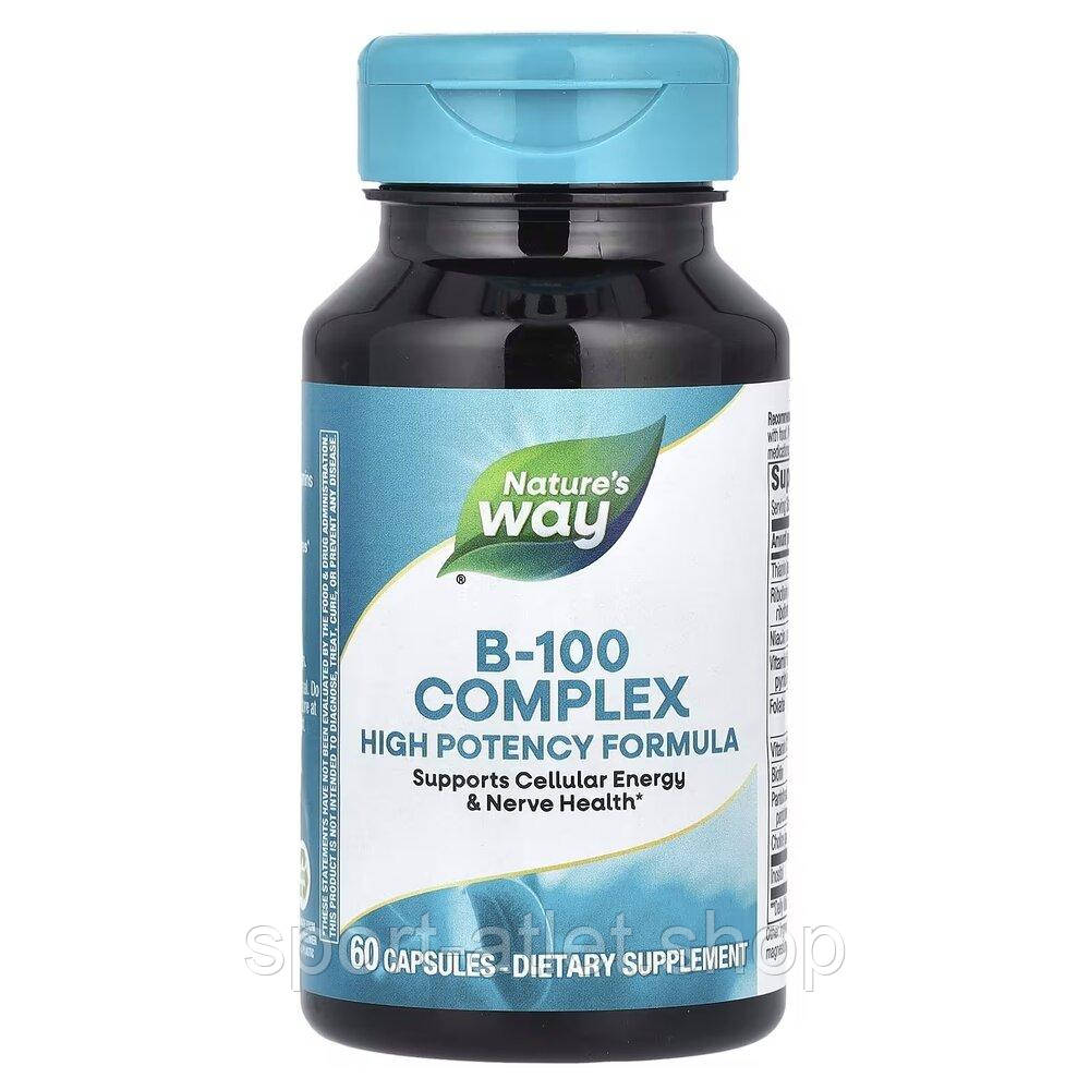 Комплекс вітамінів групи B Nature's Way B-100 Complex, 60 капсул для підтримки нервової системи