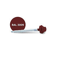 Саморіз (шуруп) покрівельний INFO-GLOBAL по дереву з гумовою шайбою EPDM 4,80х60 мм, RAL 3009
