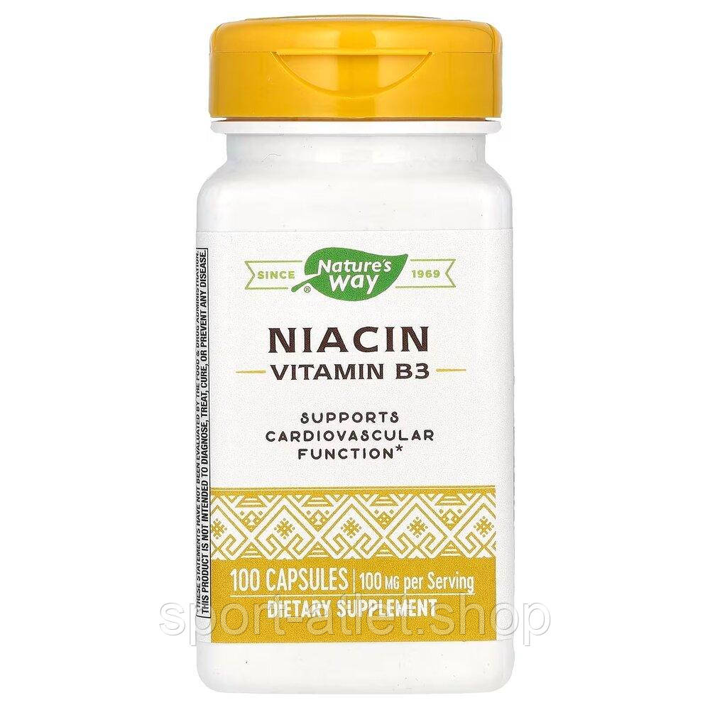 Ніацин Nature's Way Niacin 100 mg, 100 капсул для підтримки серцево-судинної системи