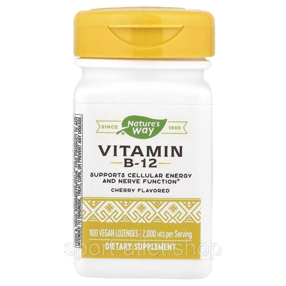 Ціанокобаламін Nature's Way Vitamin B-12, 100 пастилок - Вишня