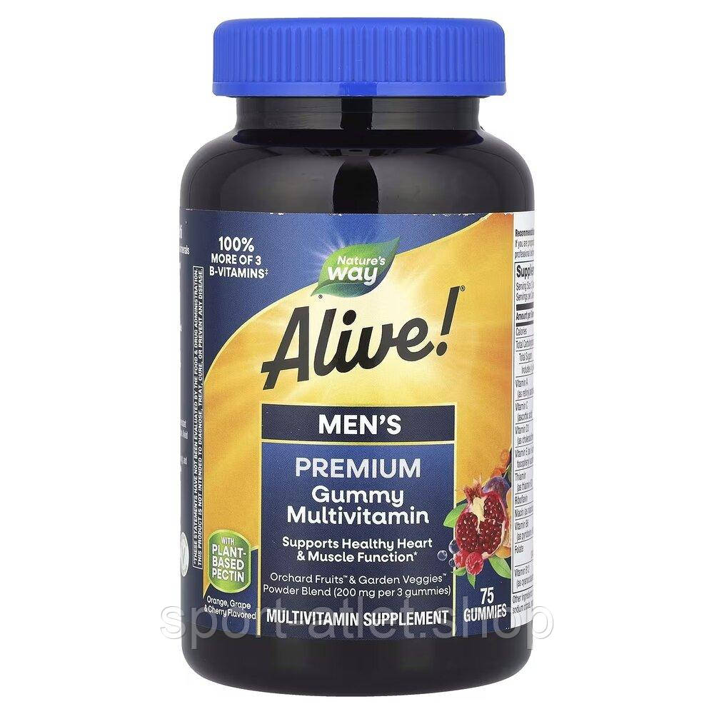 Комплекс для здоров'я чоловіків Nature's Way Alive! Men's Premium Gummy, 75 желейок