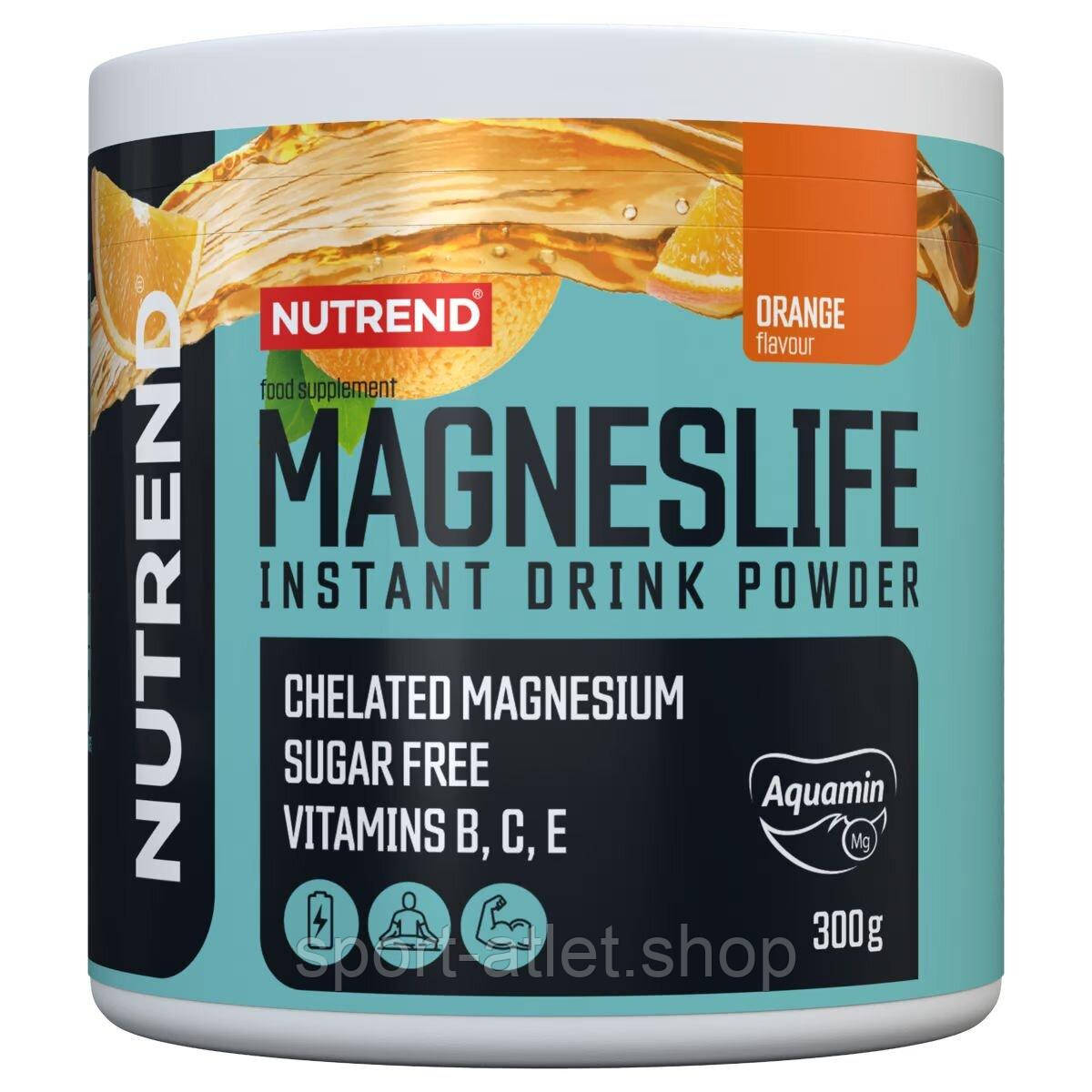 Вітаміни та мінерали Nutrend MagnesLife Instant Drink Powder, 300 грам - Апельсин