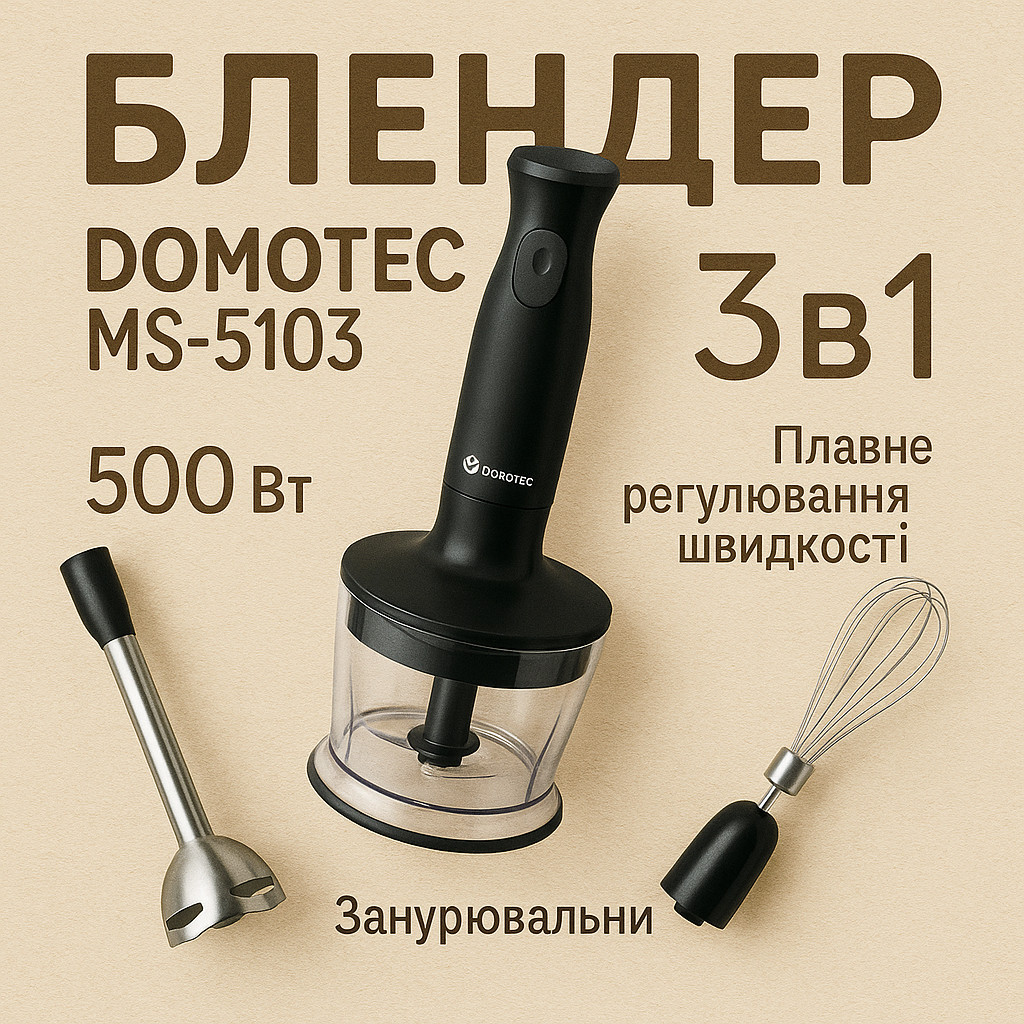 Подарунковий набір: сендвічница DOMOTEC MS-7777 + Блендер XA-441 DOMOTEC MS-5103, фото 1