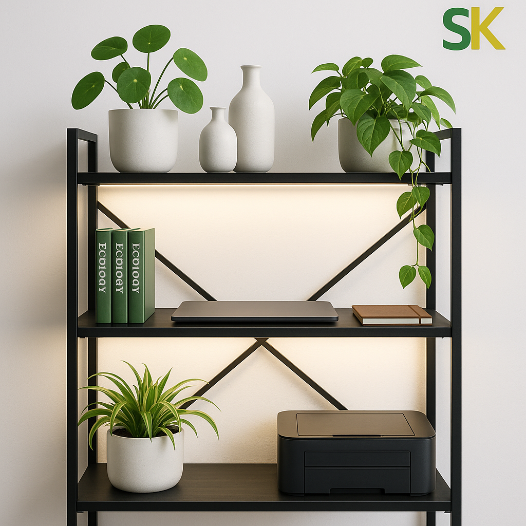 Стелаж металевий фарбований "Лофт" 900х800х400мм, 3 полиць(і), ЛДСП, фото 1